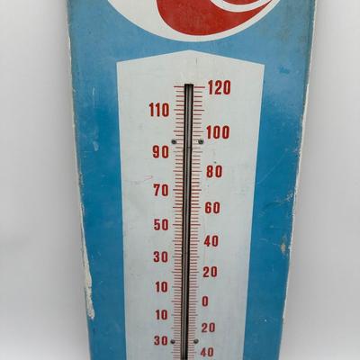 Vintage Royal Crown Cola (RC) Metal Thermometer Sign