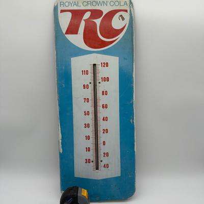 Vintage Royal Crown Cola (RC) Metal Thermometer Sign