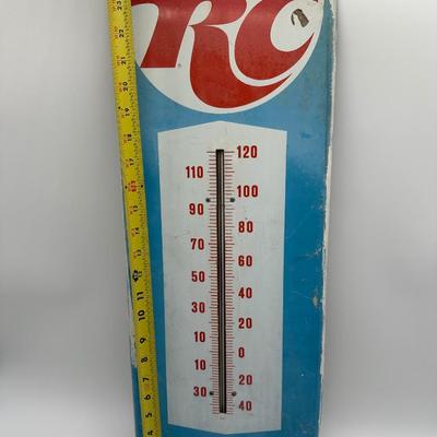 Vintage Royal Crown Cola (RC) Metal Thermometer Sign