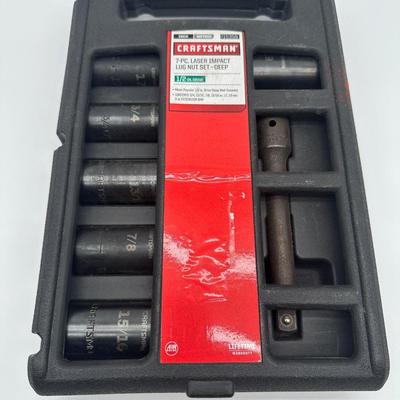 NIB Craftsman 7-Pc 1/2” Drive Laser Impact Lug Nut Socket Set