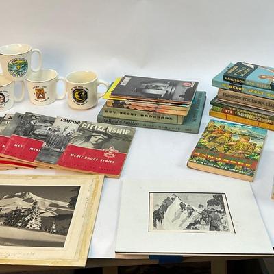 553 Boy Scout Collection Of Books And Mugs