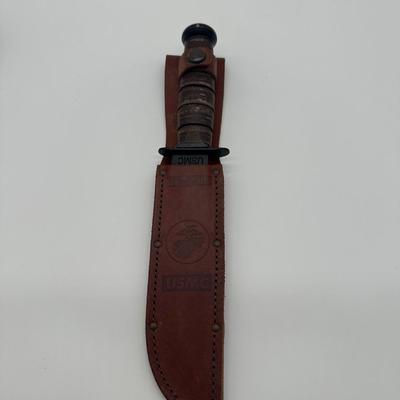 KA-BAR USMC Fighting Knife – Olean NY – Leather Sheath