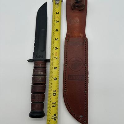 KA-BAR USMC Fighting Knife – Olean NY – Leather Sheath