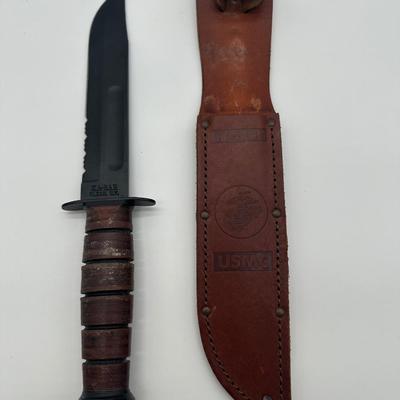 KA-BAR USMC Fighting Knife – Olean NY – Leather Sheath