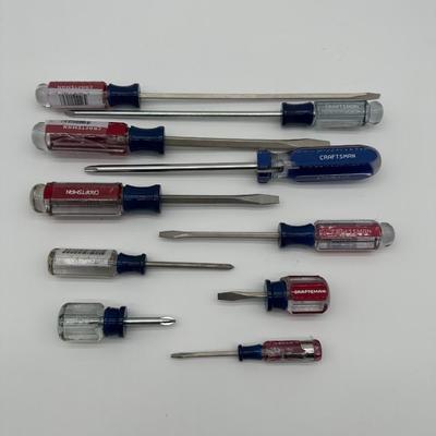 Craftsman Screwdriver Lot – Mixed Sizes Flathead & Phillips (USA)