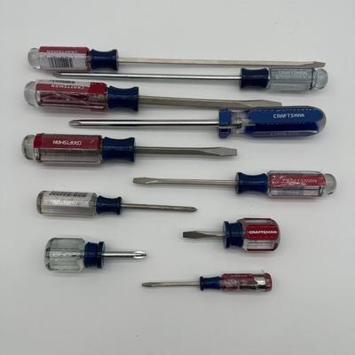 Craftsman Screwdriver Lot – Mixed Sizes Flathead & Phillips (USA)