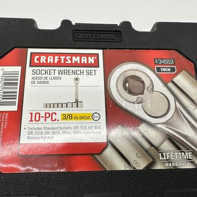 Lot of 2 Craftsman Tool Sets – 3/8” Drive Socket Wrench Set & Driver/Bit Set w/ Cases
