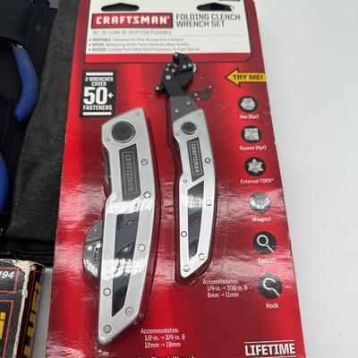 Lot of 2 Craftsman Tool Sets – Folding Clench Wrench Set & Precision Pliers Set (Missing 1 Pliers)