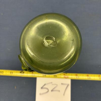 Vintage Hand Blown Green Pitcher