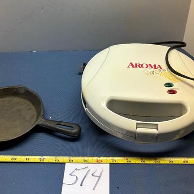 Waffle Iron and Skillet