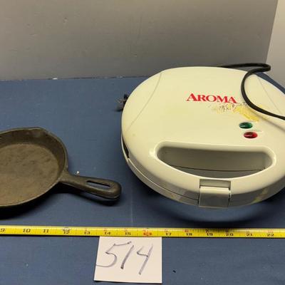 Waffle Iron and Skillet