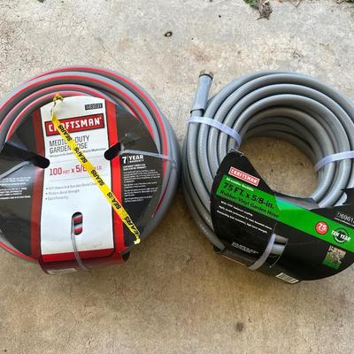 Lot of (2) Craftsman Garden Hoses – 100 ft & 75 ft, 5/8 in.