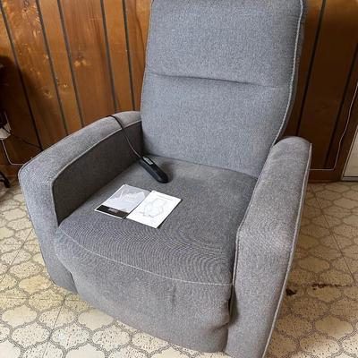 Ashley Signature Design Power Lift Recliner Chair – Gray Fabric