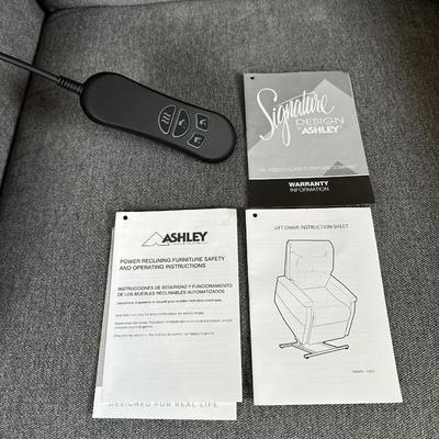 Ashley Signature Design Power Lift Recliner Chair – Gray Fabric