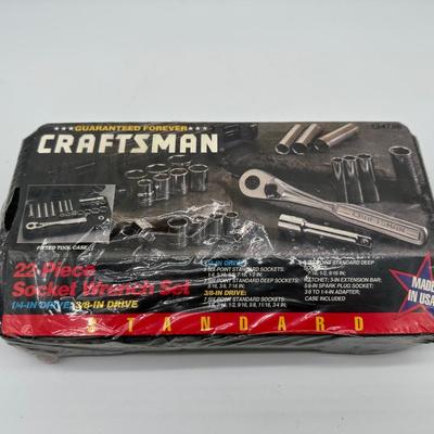 NOS Made In USA Craftsman 22-Piece Socket Wrench Set – 1/4″ & 3/8″ Drive, SAE