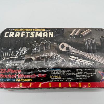 NOS Made In USA Craftsman 22-Piece Socket Wrench Set – 1/4″ & 3/8″ Drive, SAE