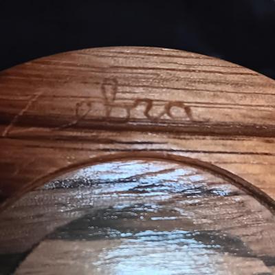 9" WINE GLASSES, EACH WITH DIFFERENT TYPE OF WOODEN STEMS, HANDMADE BY JERRY ERTLE OF FT COLLINS, CO