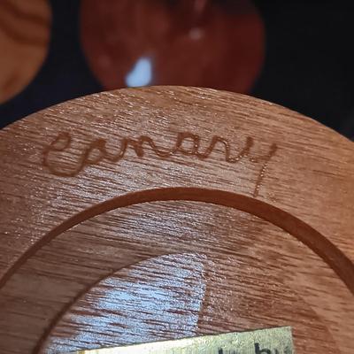 9" WINE GLASSES, EACH WITH DIFFERENT TYPE OF WOODEN STEMS, HANDMADE BY JERRY ERTLE OF FT COLLINS, CO