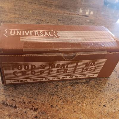 NICE 16" STAINLESS STEEL BOWL AND A UNIVERSAL FOOD AND MEAT CHOPPER NO 1551