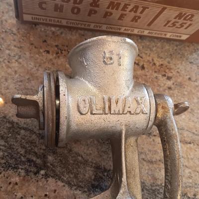 NICE 16" STAINLESS STEEL BOWL AND A UNIVERSAL FOOD AND MEAT CHOPPER NO 1551