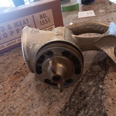 NICE 16" STAINLESS STEEL BOWL AND A UNIVERSAL FOOD AND MEAT CHOPPER NO 1551