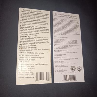 2019-2020 & 2004-2005 US FISH & WILDLIFE MIGRATORY BIRD HUNTING AND CONSERVATION STAMPS