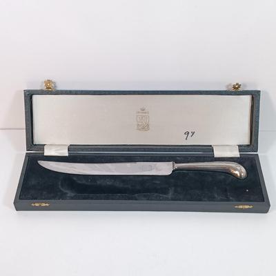 LOT 25: Longaberger Pottery Woven Traditions Bundt Pan, Kirk & Matz Sheffield Carving Knife and Fork, Pampered Chef Easy Accent...