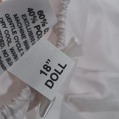 LOT 26: American Girl's Samantha's Winter Story Cloak, Hat and Muff with Therese Doll Dress and Bloomers