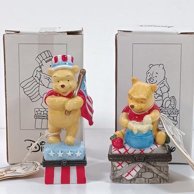 LOT 28: Disney Winnie-the-Pooh Calendar Series (12) Trinket Boxes with Display Stand