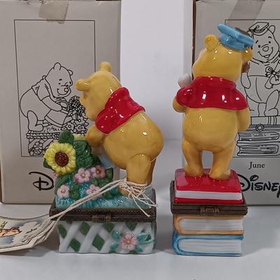 LOT 28: Disney Winnie-the-Pooh Calendar Series (12) Trinket Boxes with Display Stand