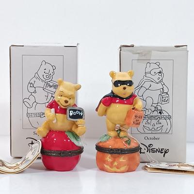 LOT 28: Disney Winnie-the-Pooh Calendar Series (12) Trinket Boxes with Display Stand