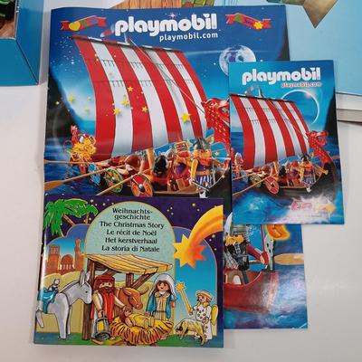 LOT 31: Vintage Playmobil Nativity and Wise Kings with NIS Carolyn Ewing Books & Bob the Builder Christmas Book
