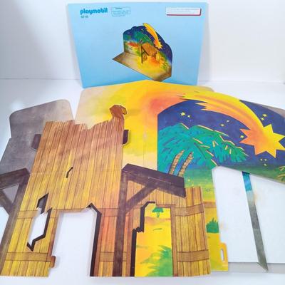 LOT 31: Vintage Playmobil Nativity and Wise Kings with NIS Carolyn Ewing Books & Bob the Builder Christmas Book