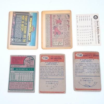 LOT 42: Vintage Bowman Football Cards, NWT Rawlings Baseball Glove, KMart 20th Anniversary Baseball Cards, Purina Co Baseball Cards &...