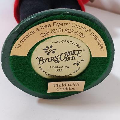 LOT 43: Byers Choice Child with Cookies, Danbury Mint Holy Family Crystal Plate, Zwiesel Germany Clear Candlestick Vases & Santa...