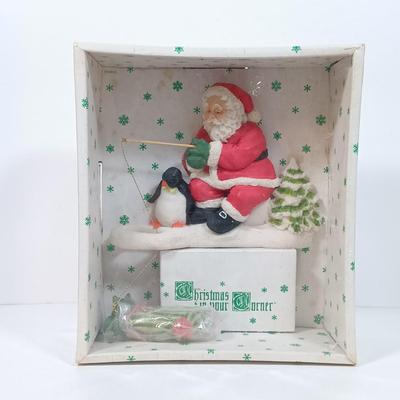 LOT 43: Byers Choice Child with Cookies, Danbury Mint Holy Family Crystal Plate, Zwiesel Germany Clear Candlestick Vases & Santa...