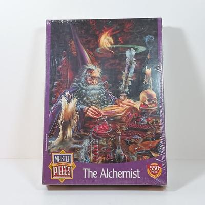 LOT 46: Lego Architecture Eiffel Tower, Criss Angel Mind Freak Platinum Magic Kit, Horse-Opoly & 550 Pc The Alchemist Puzzle