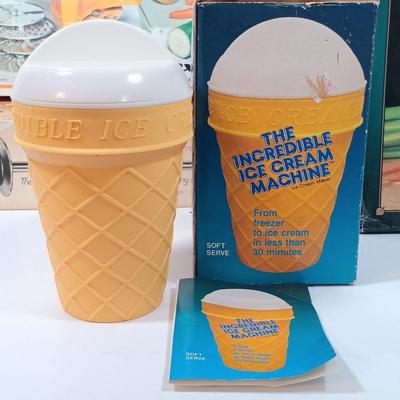 LOT 47: Vintage Kitchen - Barnyard Cookie Cutters, The Incredible Ice Cream Machine, Moulimex Julienne & More