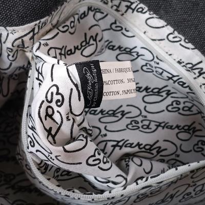 LOT 49: Ed Hardy Love Kills Slowly Shoulder Bag with Las Vegas Embroidered Purse