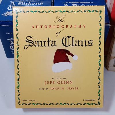 LOT 52: Vintage Munson Masterpiece Christmas Greeting Cards, Hallmark Mickey's Merry Carousel Ornament, A Dickens Christmas Cottages...