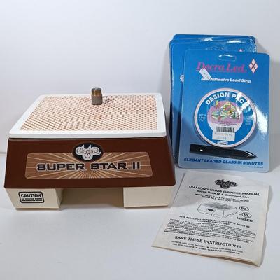 LOT 53: Glastar G12 Diamond Glass Grinder with DecraLed 4.5mm Oval Brass Lead Strips
