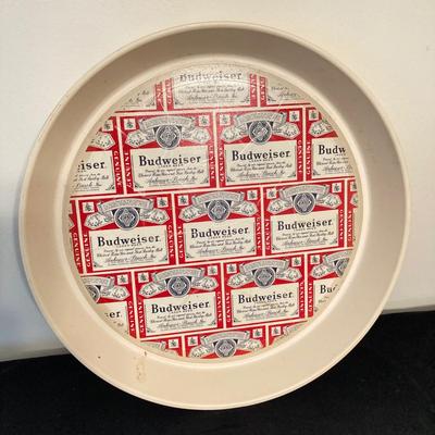 LOT 62: Vintage Amstel Light Digital Wall Clock with Beer Trays (Budweiser, Schaefer and Kaier's) and Budweiser Playing Cards