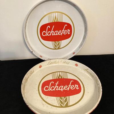 LOT 62: Vintage Amstel Light Digital Wall Clock with Beer Trays (Budweiser, Schaefer and Kaier's) and Budweiser Playing Cards