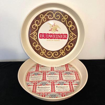 LOT 62: Vintage Amstel Light Digital Wall Clock with Beer Trays (Budweiser, Schaefer and Kaier's) and Budweiser Playing Cards