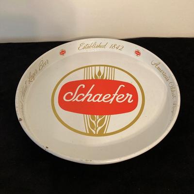 LOT 62: Vintage Amstel Light Digital Wall Clock with Beer Trays (Budweiser, Schaefer and Kaier's) and Budweiser Playing Cards