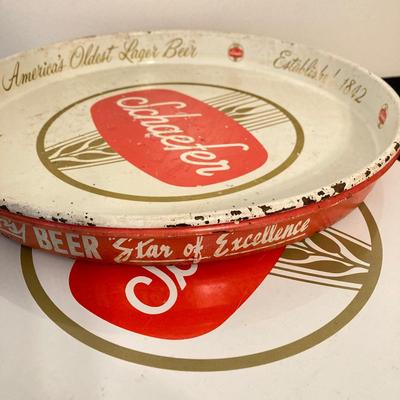 LOT 62: Vintage Amstel Light Digital Wall Clock with Beer Trays (Budweiser, Schaefer and Kaier's) and Budweiser Playing Cards
