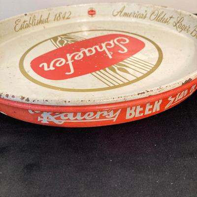 LOT 62: Vintage Amstel Light Digital Wall Clock with Beer Trays (Budweiser, Schaefer and Kaier's) and Budweiser Playing Cards