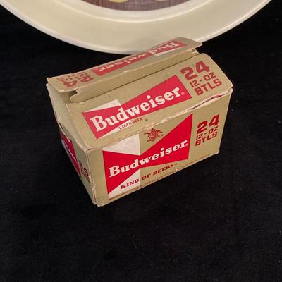 LOT 62: Vintage Amstel Light Digital Wall Clock with Beer Trays (Budweiser, Schaefer and Kaier's) and Budweiser Playing Cards