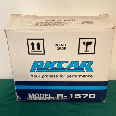 LOT 65: RICCAR Model R-1570 Sewing Machine with Large Collection of New Look Sewing Patterns and More