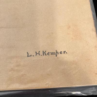 LOT 66: L. H. Kemper Code of Arms / Family Crest Artwork, Scottish Wool Golf Hats, Therese Children's Vest / Hat, WJ Family Castle...